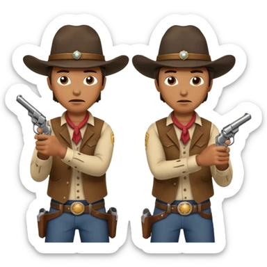 Cowboys in a shootout sticker
