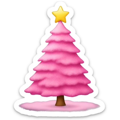 pink christmas tree sticker