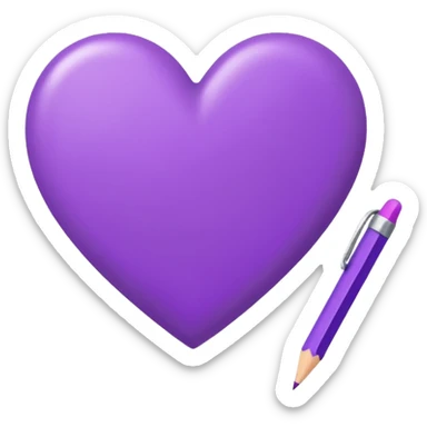 hand drawn letter with purple heart sticker