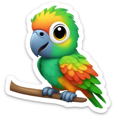 Colorful baby parrot sticker