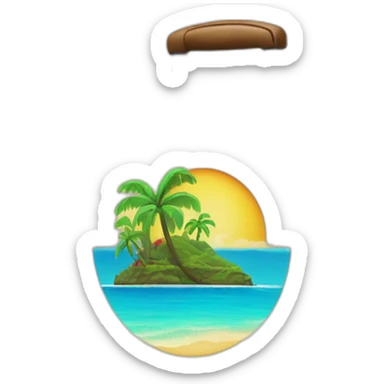 bright hawaian t-shirt in suitcase sticker