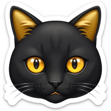 Schwarze Katze mit aufgerissenen großen augen sticker