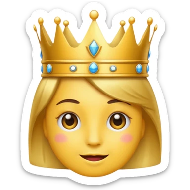 Wink emoji with crown sticker
