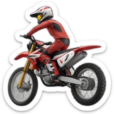 moto-cross-rouge sticker