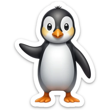 friendly anthropomorphised penguin in a shirt and t-shirt brisk walking sticker