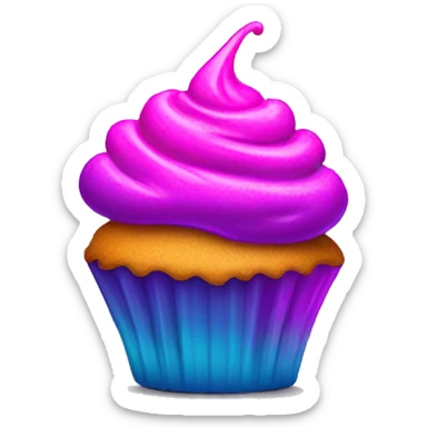Neon paint splotched cupcake    sticker