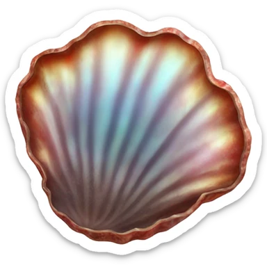 red Abalone shell with holes sticker