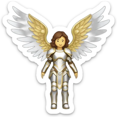 Female archangels armor wings halo sticker