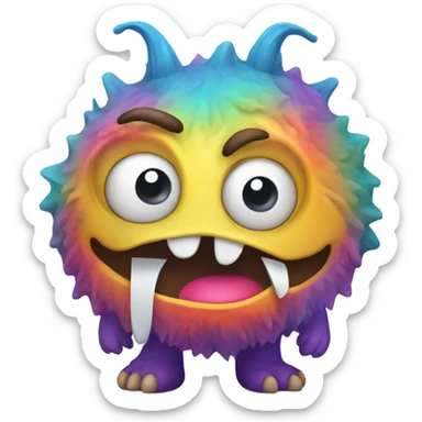 Worry monster eating paper sticker