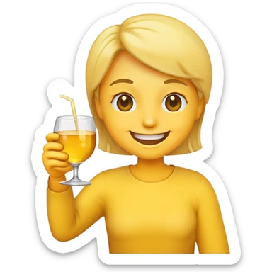 emoji drinking alcohol sticker