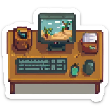 Sleepy desktop with computer zzz
 sticker