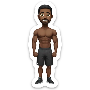black male fitness trainer sticker