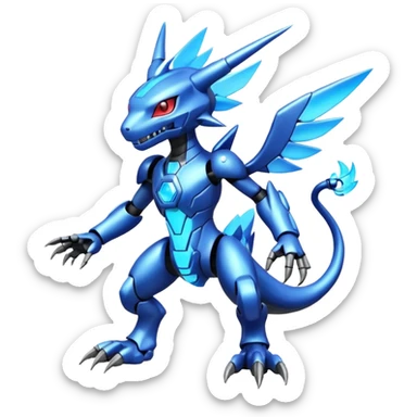 Modern Cyber Lombax-Digimon-Fakémon-creature, full body sticker