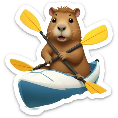 capybara in a kayak sticker