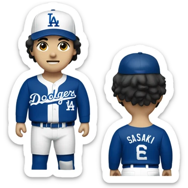 Roki sasaki in a dodger uniform  sticker