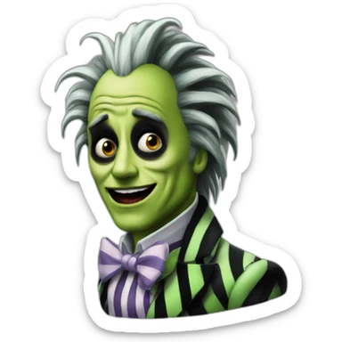 beetlejuice lester green sticker