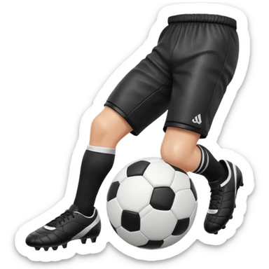 soccer ball in between player's legs sticker