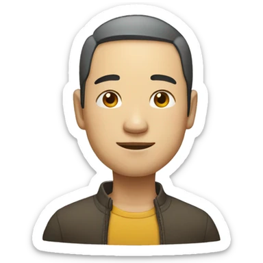 Chinese man standing sideway sticker