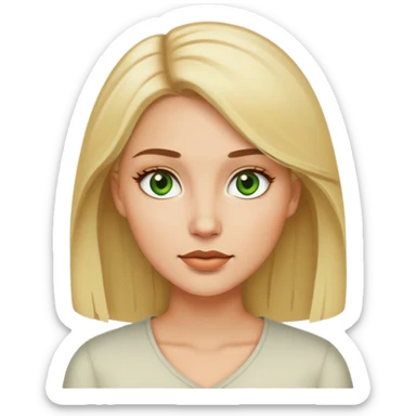 Cabelo loiro olhos verdes com marrom, alta braquinha  sticker