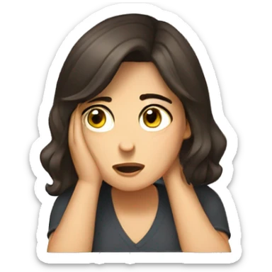 Brunette girl facepalm sticker