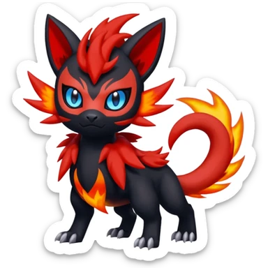 Meloetta-Litten-Guilmon-Darkrai-Pokémon-Fakémon-fusion-hybrid-creature sticker