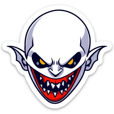 Scary vampire with long bloody fangs sticker