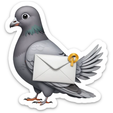Pigeon with a letter  sticker
