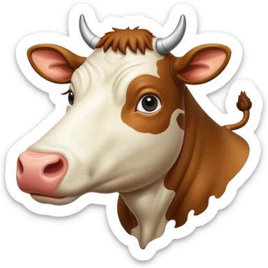 Cuerpo de vaca con cabeza de planeta Saturno sticker