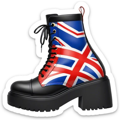 Union Jack flag platform boots sticker