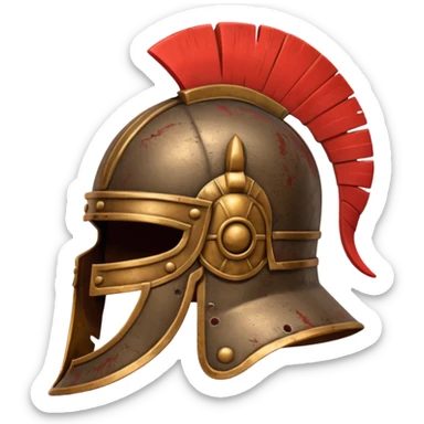 An emoji of an ancient Roman gladiator's helmet with a crest. sticker