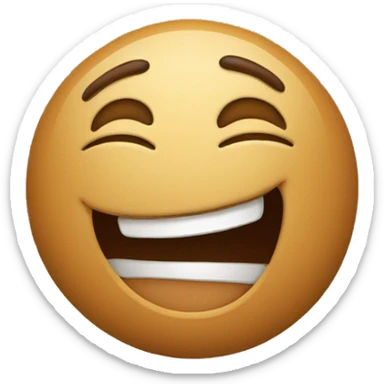 Emoji laugh in brown  sticker
