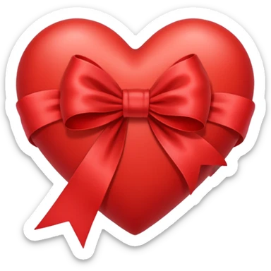 heart with a ribbon motif sticker