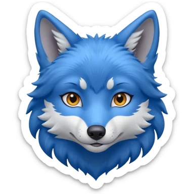 A female feminine blue wolf  sticker