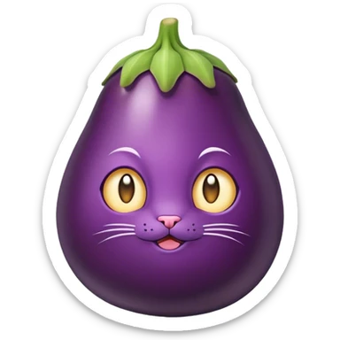 Aubergine in Katze sticker