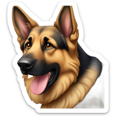 German shepherd dog sitting sticker