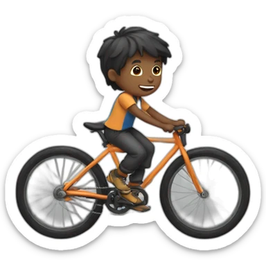 Boy on the cycle sticker