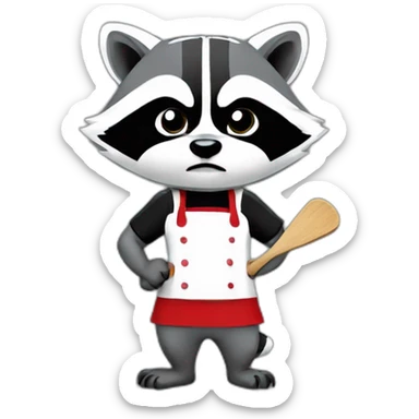racoon cheff angry with River Plate T-shirt sticker