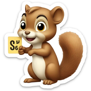squirrel animal, with discount sign sticker