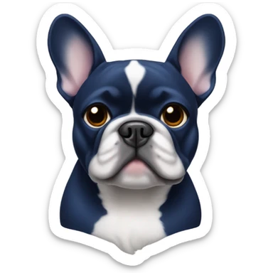 french bull dog total dark blue  sticker