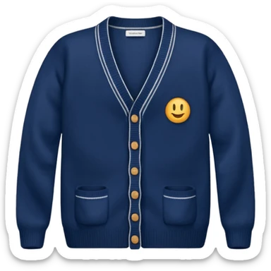 navy simple cardigan without emoji  sticker
