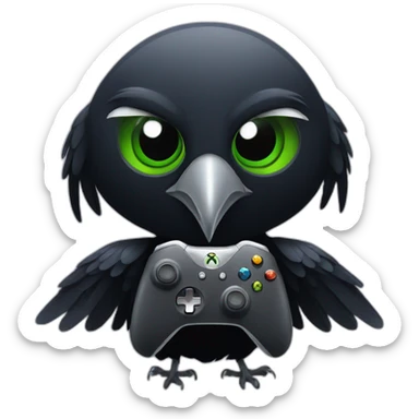 Crow holding xbox controller sticker