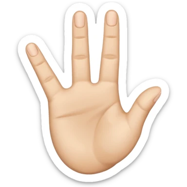 A open hand with middle finger down rest all straight  sticker