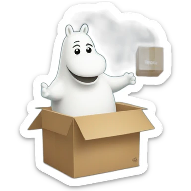 Moomin delivers a box sticker