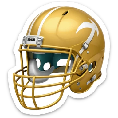 College football player helmet in gold color  sticker