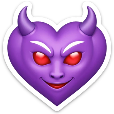devil solitaire symbol heart purple sticker