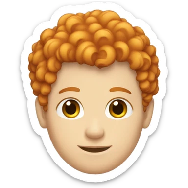 ginger gay with curly hair and lgbt flag white male sticker