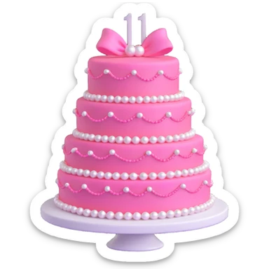 pink cake decorated with pearls sticker