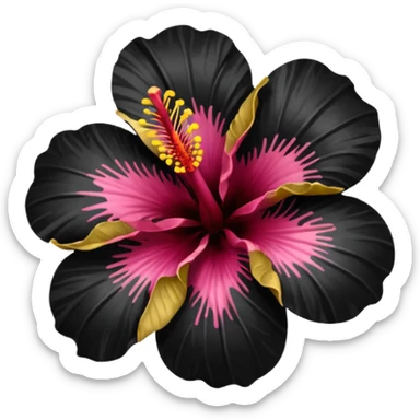 Black hibiscus flower  sticker