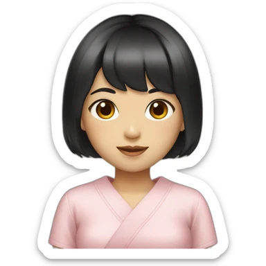 black-short-bob-hair-japanese-girl sticker