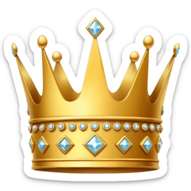 Golden crown with diamonds sticker